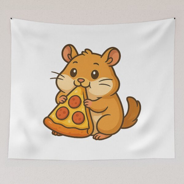 Item preview, Cute Hamster Eating Pizza  designed and sold by k3rstman1.