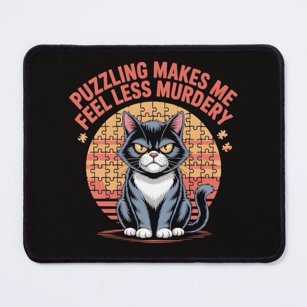 Item preview, Puzzling Makes Me Feel Less Murdery – Funny Puzzle Cat Shirt designed and sold by Slavicsoul.