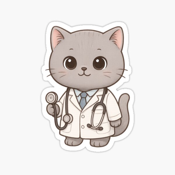 Vista previa del artículo con la obra «Doctor gato», diseñado y vendido por Moons Studio.