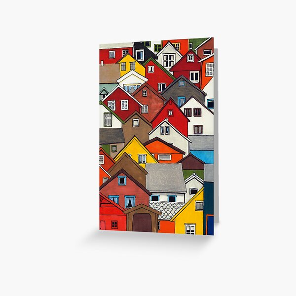 Colourful Houses Greeting Card
