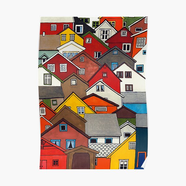 Colourful Houses Poster