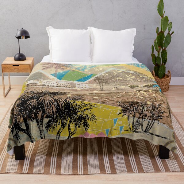 Item preview, Ancient Egyptian Pyramids in Golden Desert with Palm Trees and Sacred Sun designed and sold by Sugar Wisdom .