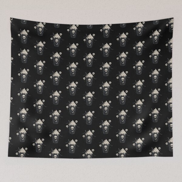 Item preview, Goth Coffee Cup with Bats and Cute Sugar Skulls – Spooky Caffeine Art designed and sold by ColorSplash123.