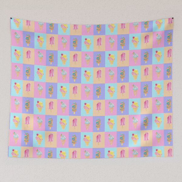 Item preview, Taste of Summer, Four Ice Creams on Pops of Colour designed and sold by Sarah Rudge.