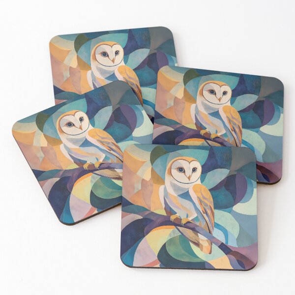 Item preview, Abstract Geometric Owl Artwork with Vibrant Color Blobs. designed and sold by HEMRO.