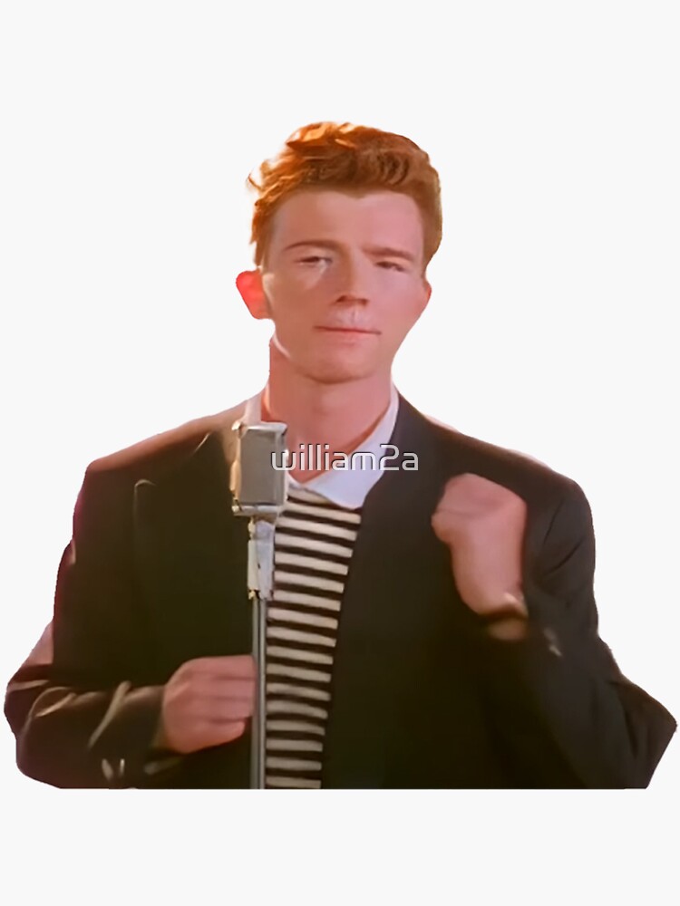 Thumbnail 3 of 3, Sticker, Rick Astley meme designed and sold by william2a.