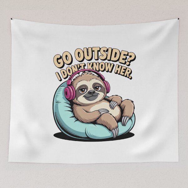 Item preview, Gift For Gamer Cartonish Online Sloth, Go outside?  designed and sold by MonkiFlipp.