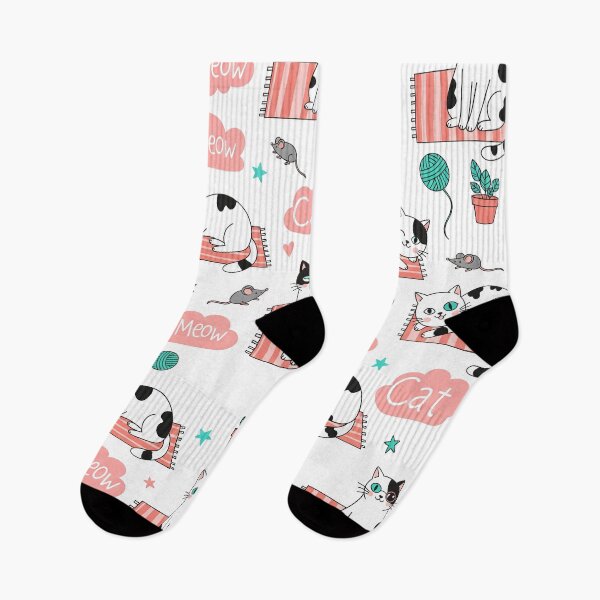 Item preview, Cute Cat Meow Doodle Pattern designed and sold by tretyakov.