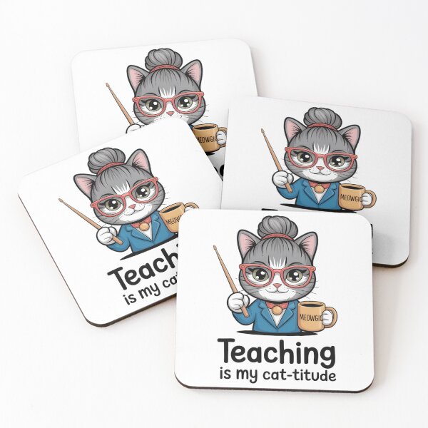 Item preview, Teaching Is My Cat-titude Funny Teacher Cat Design designed and sold by EpicMediaShop.