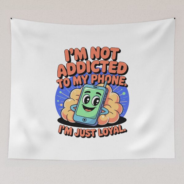 Item preview, Funny Cartoonish Phone Addicted Loyal  designed and sold by MonkiFlipp.