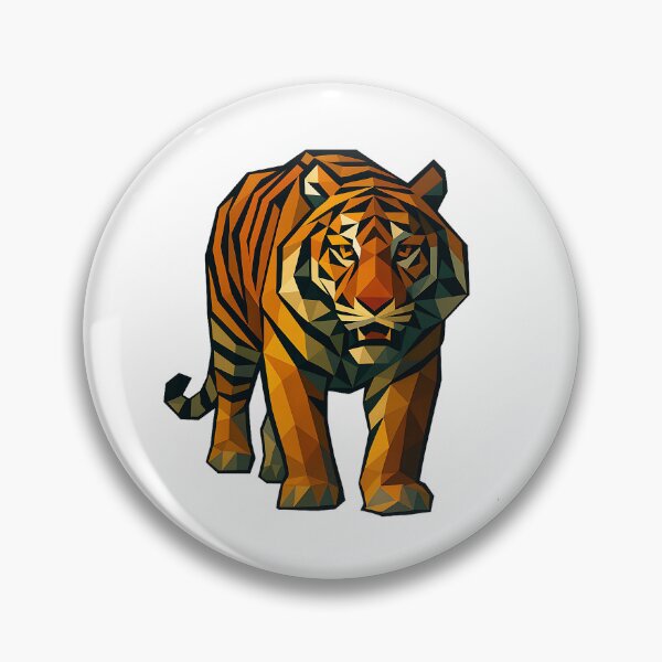 Item preview, Geometric Tiger Art – Bold Low Poly Jungle Animal Illustration designed and sold by Romeo Fashion.