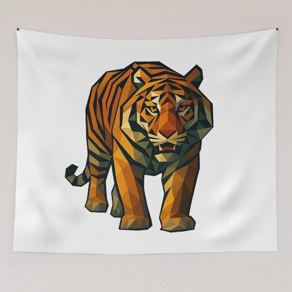 Item preview, Geometric Tiger Art – Bold Low Poly Jungle Animal Illustration designed and sold by Romeo Fashion.