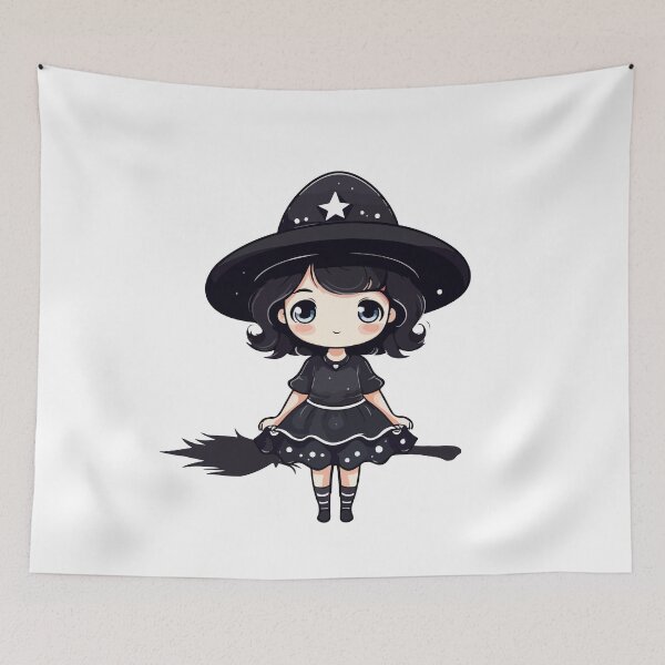 Item preview, Cute black witch on a broom designed and sold by Printdesigns1.