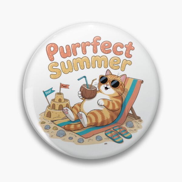 Item preview, Purrfect Summer Cat On Vacation Design designed and sold by EpicMediaShop.