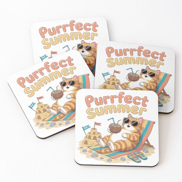 Item preview, Purrfect Summer Cat On Vacation Design designed and sold by EpicMediaShop.