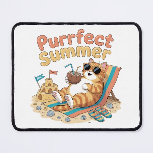 Item preview, Purrfect Summer Cat On Vacation Design designed and sold by EpicMediaShop.