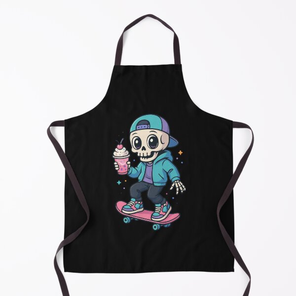 Item preview, Skater Skeleton with Milkshake & Anime Eyes – Cute Retro Goth Art designed and sold by ColorSplash123.