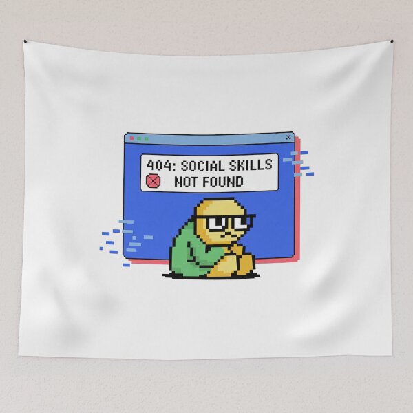 Item preview, Funny Pixel Error 404 No Social Skills Found designed and sold by MonkiFlipp.