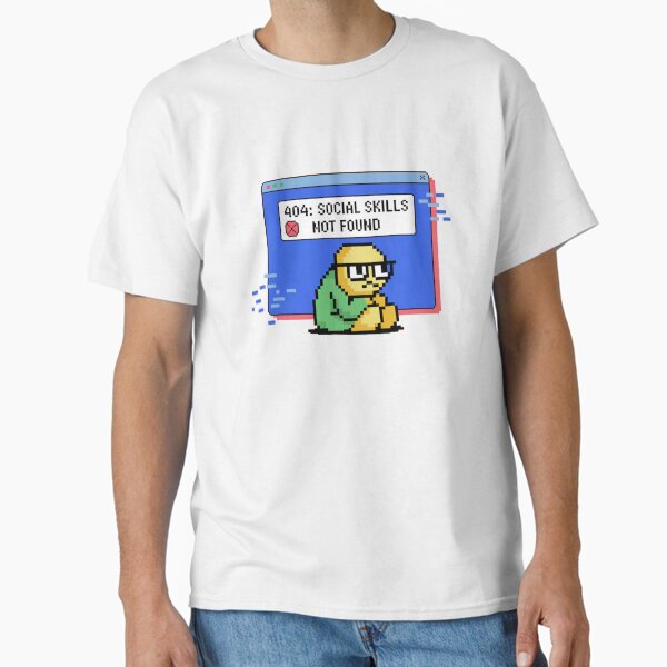 Item preview, Funny Pixel Error 404 No Social Skills Found designed and sold by MonkiFlipp.