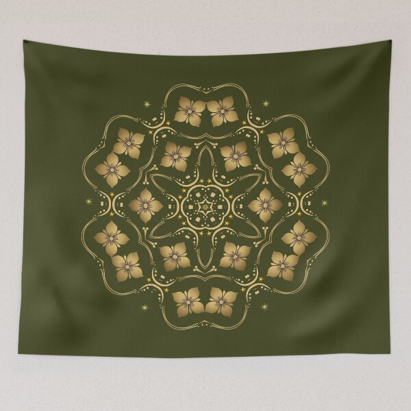 Item preview, GOLD AND BLACK FLOWERS AND STARS designed and sold by WendyMaree.