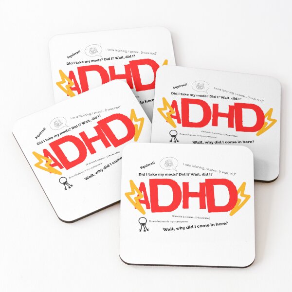 Item preview, funny Hyperactivity Disorder design adhd gift for adhd awareness day, ADHD SQUIRREL designed and sold by LuxeGraphix.