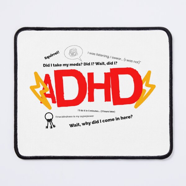 Item preview, funny Hyperactivity Disorder design adhd gift for adhd awareness day, ADHD SQUIRREL designed and sold by LuxeGraphix.