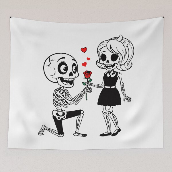 Item preview, Skeleton Kneeling to Offer a Rose designed and sold by AFernandesDSG.