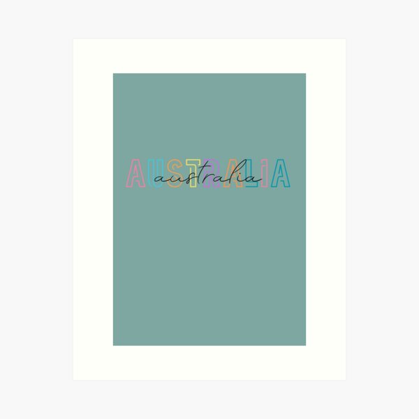 Item preview, Australia  – Vibrant Outline Typography Travel  designed and sold by LifeArt24.