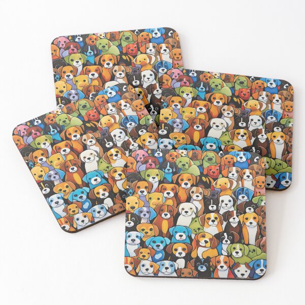 Item preview, Folk Art Field of Puppies designed and sold by Colin Bentham.