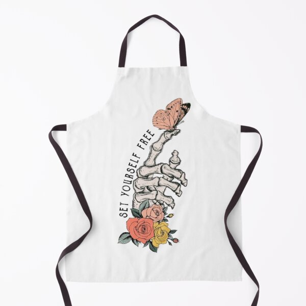 Item preview, Set Yourself Free Skeleton Hand Butterfly Roses - Gothic Motivational Quote Art Design designed and sold by DESIGN DIMENSION .