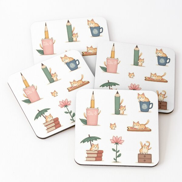 Item preview, Cute Cat & Stationery Sticker Pack – Cozy Aesthetic Kitty Vibes designed and sold by KantaponEarth.