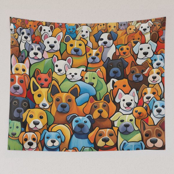 Item preview, Folk Art Field of Puppies designed and sold by Colin Bentham.