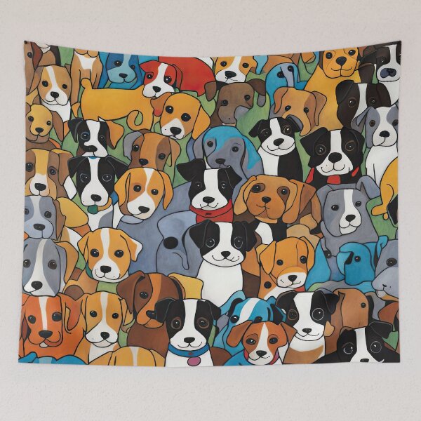 Item preview, Copy of Folk Art Field of Puppies designed and sold by Colin Bentham.