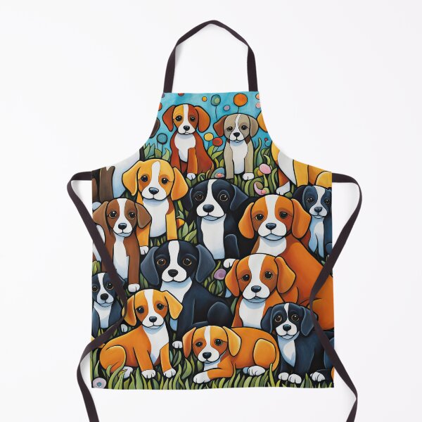 Item preview, Folk Art Field of Puppies designed and sold by Colin Bentham.