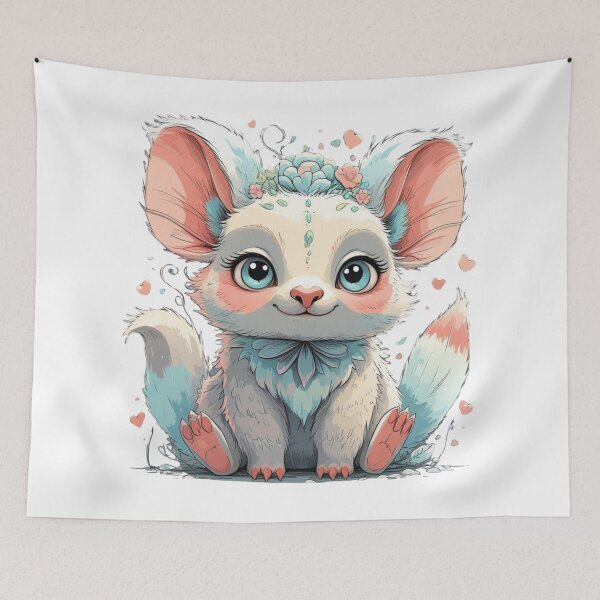 Item preview, Adorable Cartoon Colorful Character - Big Ears, Fluffy Tail, Big Blue Eyes 3 designed and sold by AlinaSCorner.