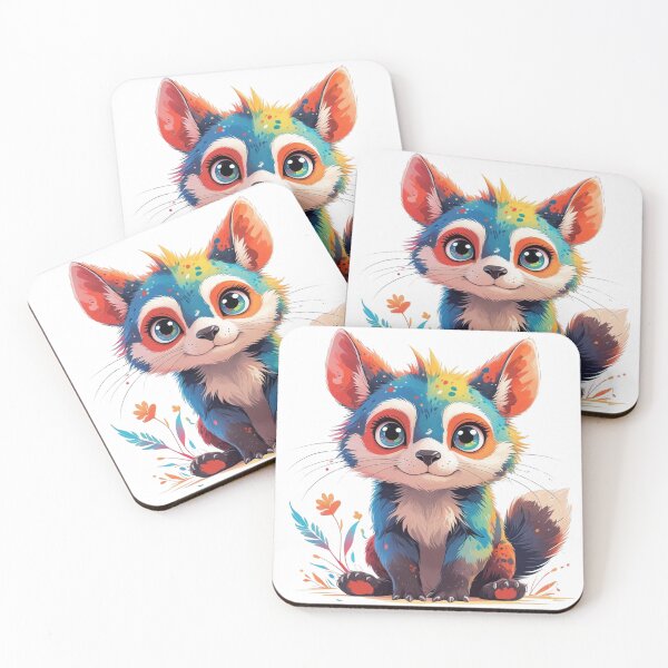 Item preview, Adorable Cartoon Colorful Character - Big Ears, Fluffy Tail, Big Eyes 4 designed and sold by AlinaSCorner.