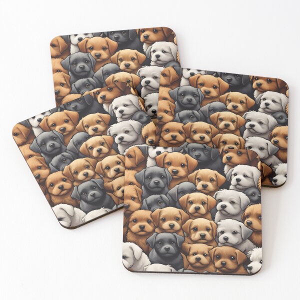 Item preview, Folk Art Field of Puppies designed and sold by Colin Bentham.