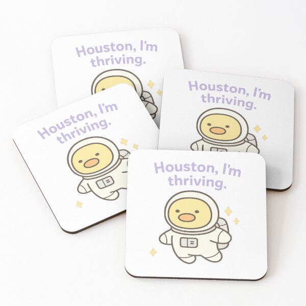 Item preview, Cute Chicken Astronaut Cartoon - “Houston, I'm Thriving”  designed and sold by SearionStudio.