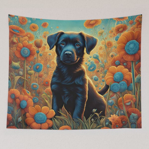Item preview, Folk Art Field of Puppies designed and sold by Colin Bentham.