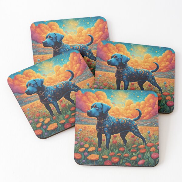 Item preview, Folk Art Field of Puppies designed and sold by Colin Bentham.