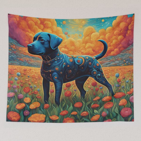Item preview, Folk Art Field of Puppies designed and sold by Colin Bentham.