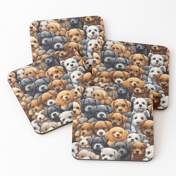 Item preview, Folk Art Field of Puppies designed and sold by Colin Bentham.