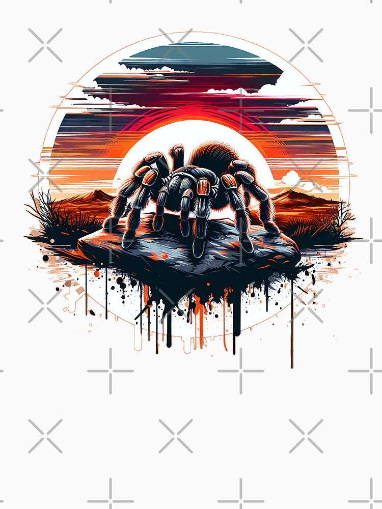 Thumbnail 3 von 3, Baseballshirt mit 3/4-Arm, Vogelspinne im Sonnenuntergang designt und verkauft von Kobeko.