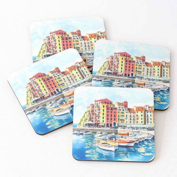 Item preview, Camogli Harbour: Summer Morning Fishing Boats designed and sold by LSVart.