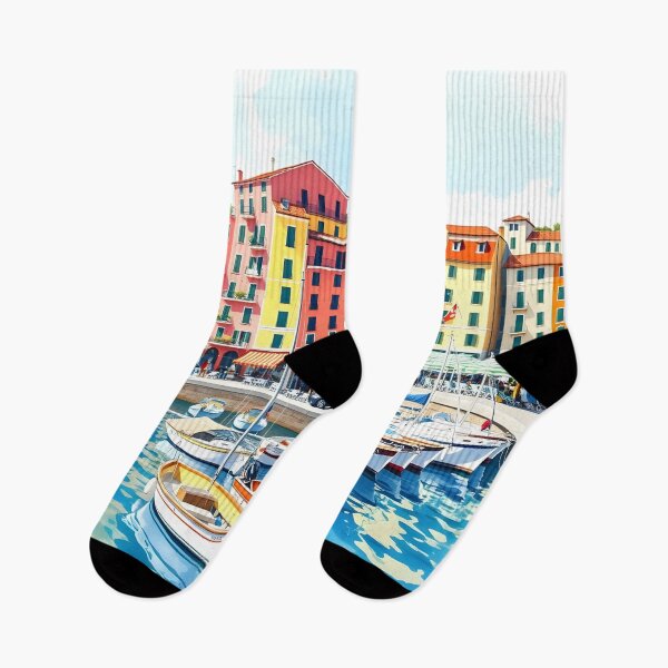 Item preview, Camogli Harbour: Summer Morning Fishing Boats designed and sold by LSVart.