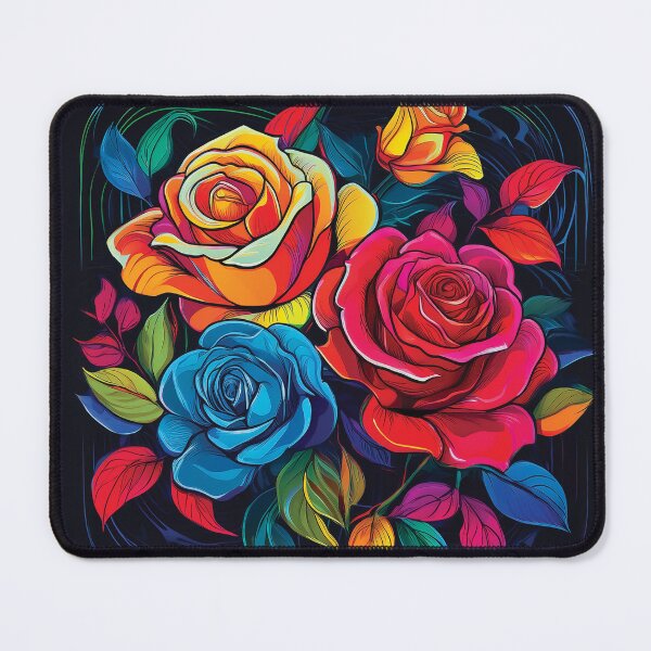 Item preview, Bold Graphic Roses Illustration with Thick Outlines and Primary Colors. designed and sold by HEMRO.