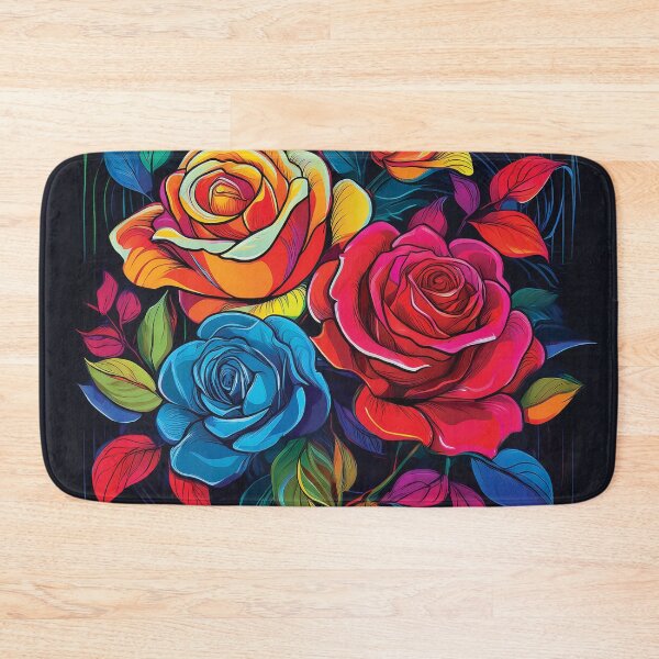 Item preview, Bold Graphic Roses Illustration with Thick Outlines and Primary Colors. designed and sold by HEMRO.