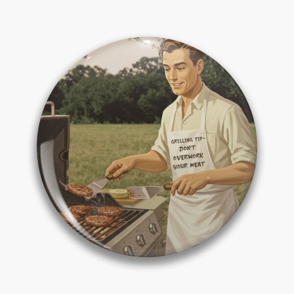 Item preview, Grilling Tip: Don't Overwork Your Meat, vintage style designed and sold by TAKEaScenicRte.