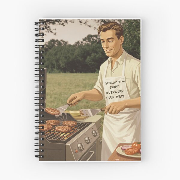 Item preview, Grilling Tip: Don't Overwork Your Meat, vintage style designed and sold by TAKEaScenicRte.