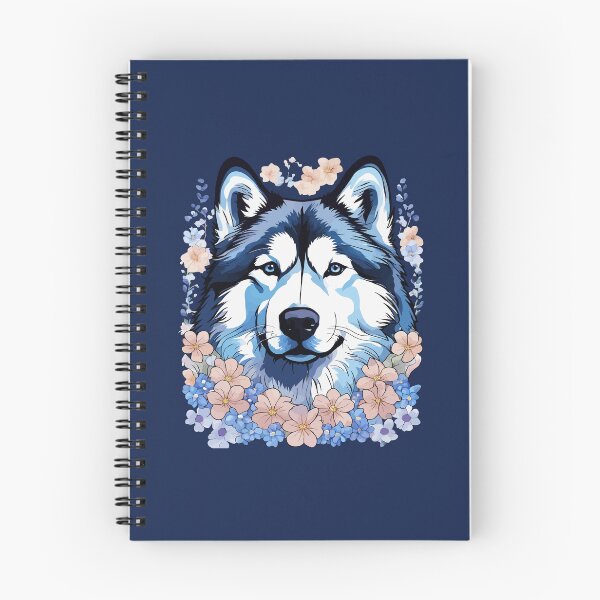 Item preview, Alaskan Malamute Dog Surrounded By Forget-Me-Nots designed and sold by taiche.